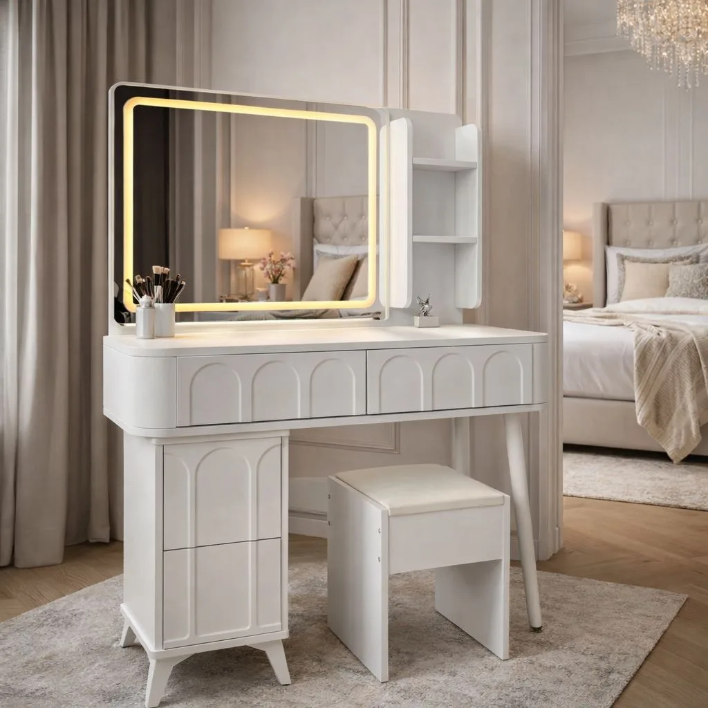 Vanity Desk with Mirror + Stool ZT1002
