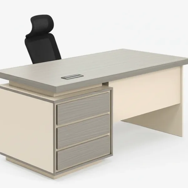 1.4M Office Desk with Lockable Drawers 103G (Grey)
