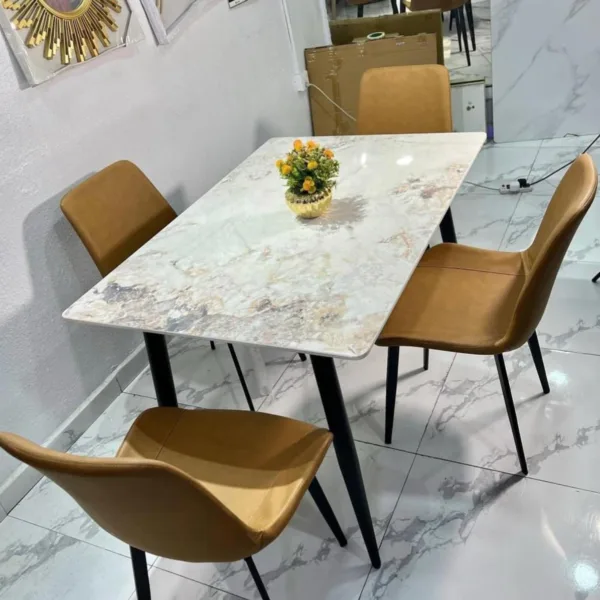 4-Seater Dining Set with Marble Top 2