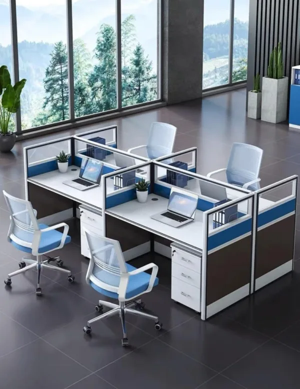 4way Workstation with Movable Drawers-Blue KAZ204-B - Mobiliya ...