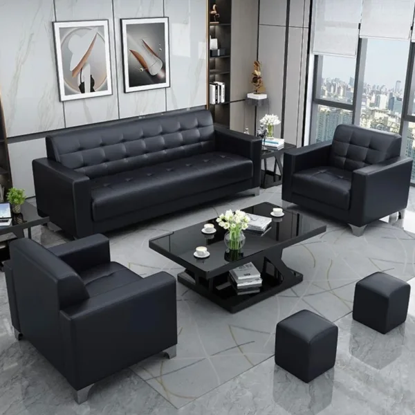 Executive Office Sofa 3+1+1 Sofa -Black     OS-538