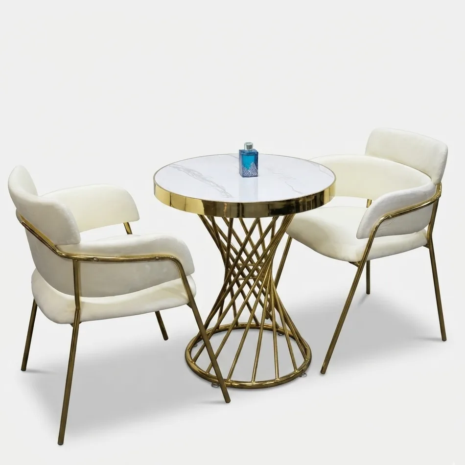 2 Seater Coffee Set-White Chairs T103