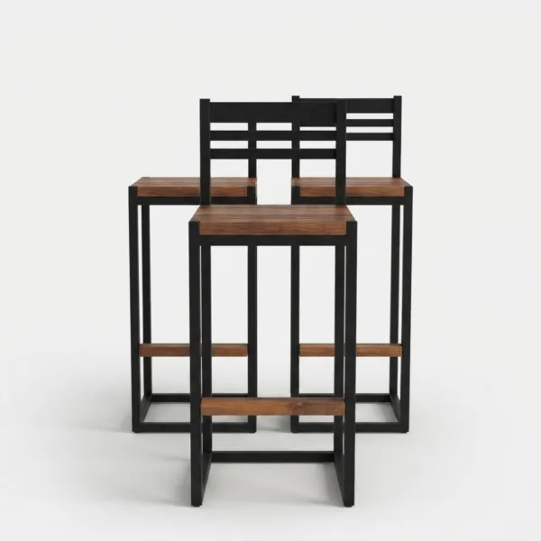 Counter Height Steel with Wooden Seat Restaurant Chair