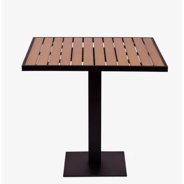 Restaurant Table with Steel Legs and Wooden Top