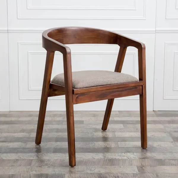 Solid Wood Restaurant Chair with Fabric Seat
