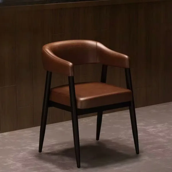 Nordic Wooden Restaurant Chair with Pu Leather