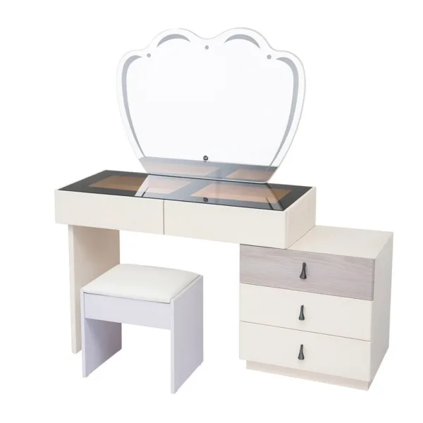 Vanity Desk with Mirror + Stool