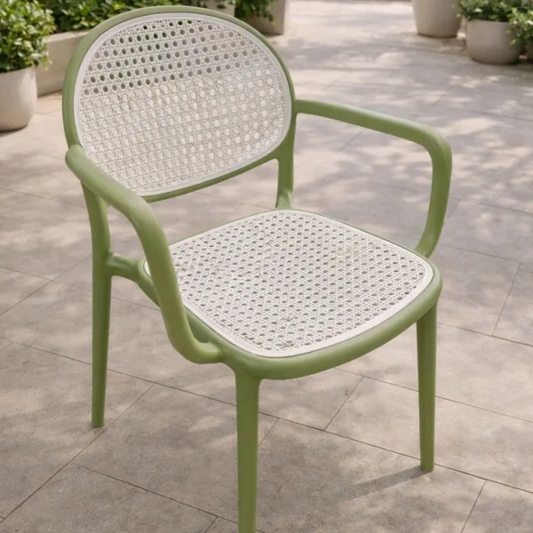 Outdoor Chair - Green & White