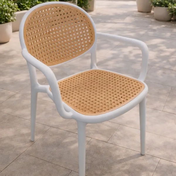 Outdoor Chair - White & Beige