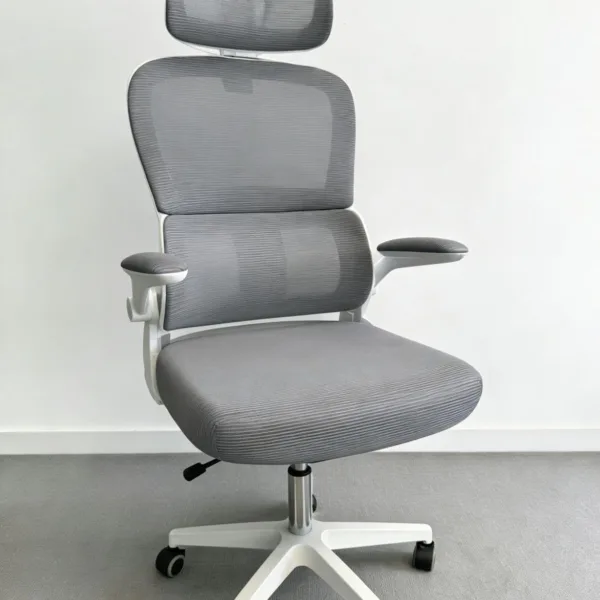 Ergonomic Mesh Office Chair - Grey & White