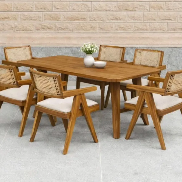 Kobu 6 Seater Dining Set crafted from mango wood